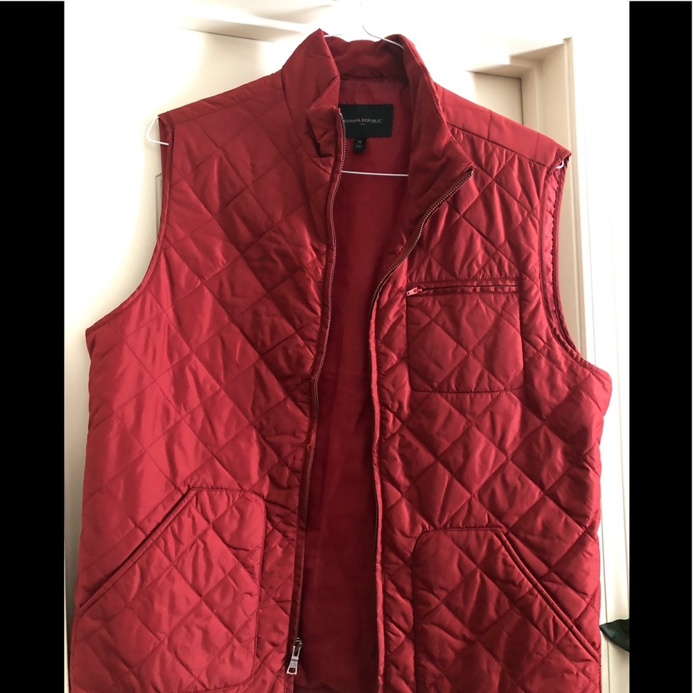Banana Republic Red Quilted Vest